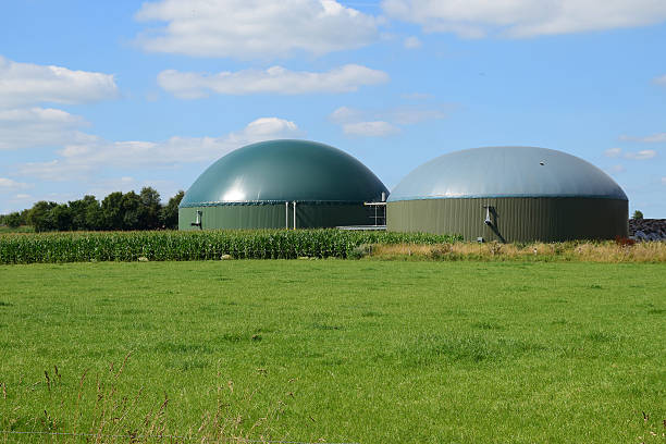 bio zakładu gazu z odnawialnych zasobów energii ze źródeł odnawialnych - anaerobic zdjęcia i obrazy z banku zdjęć