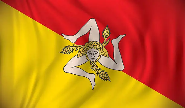 Vector illustration of Flag of Sicily