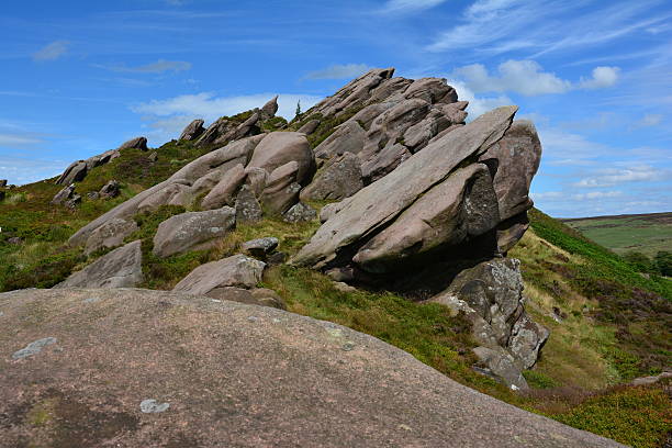 Formação rochosa no Roaches, Distrito de Peak - foto de acervo