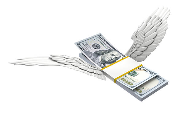 Money winged "dollar" stock photo