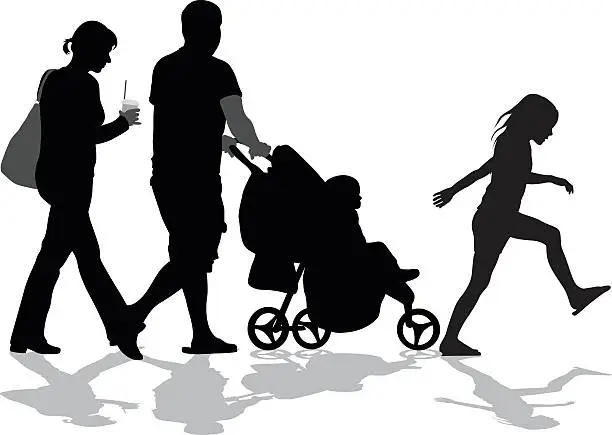 Vector illustration of Lively Step Family