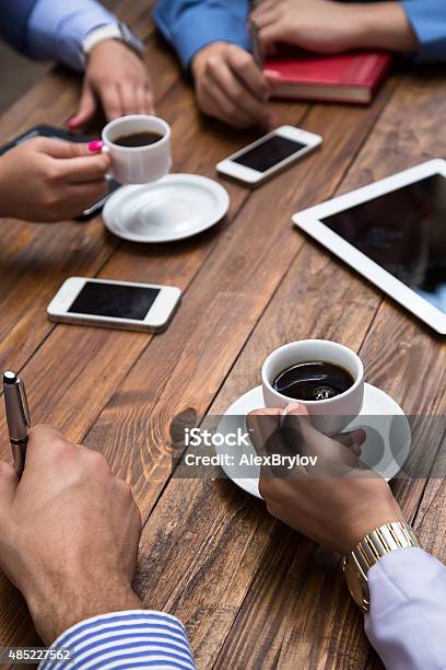 Informal Business Meeting Stock Photo - Download Image Now - Cafe, Coffee - Drink, Desk