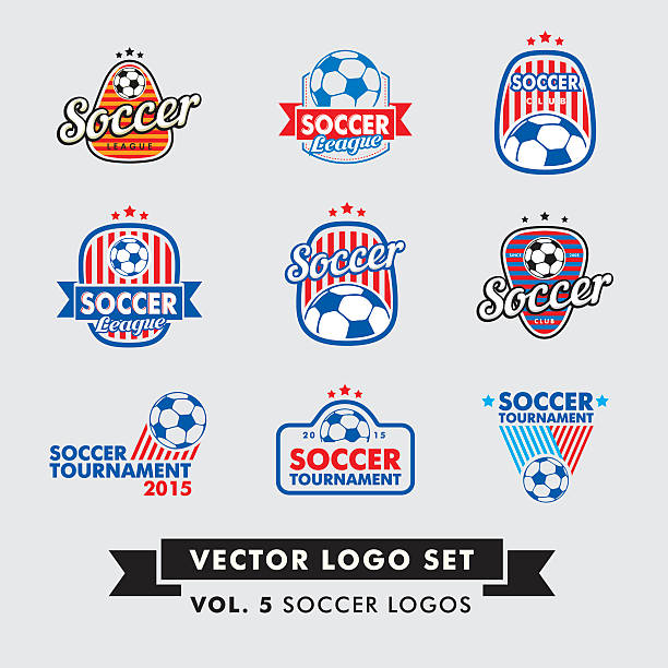 illustrations, cliparts, dessins animés et icônes de football, foot, soccer logo vector set - adolescence backgrounds child youth culture