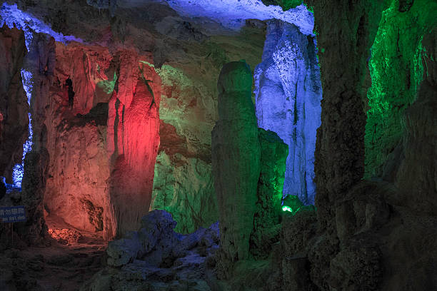 istock Colorful cave and lake underground 485235258