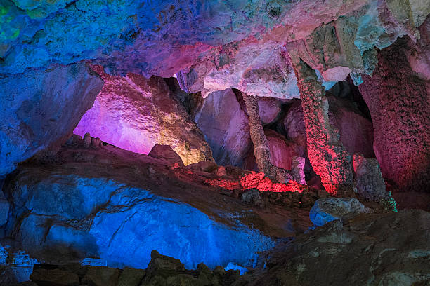 istock Colorful cave and lake underground 485236096