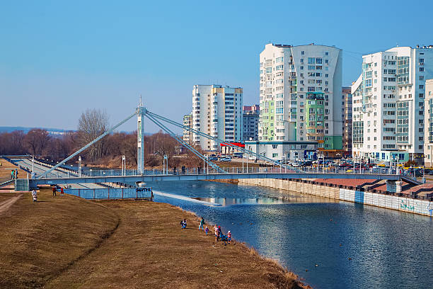embankment of small town Belgorod Russia spring embankment of small town Belgorod Russia spring belgorod photos stock pictures, royalty-free photos & images
