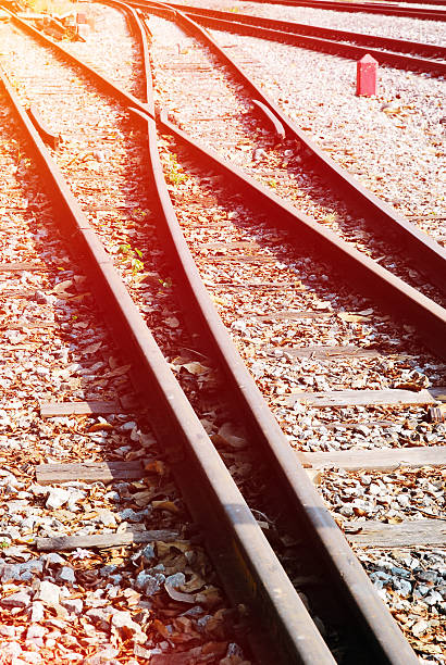 istock Detail of railway with soft light and soft focus style 485242232