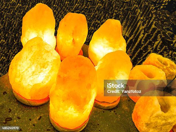 Himalayan Salt Lamp Air Purifier Generates Healthy Negative Ions Stock Photo - Download Image Now