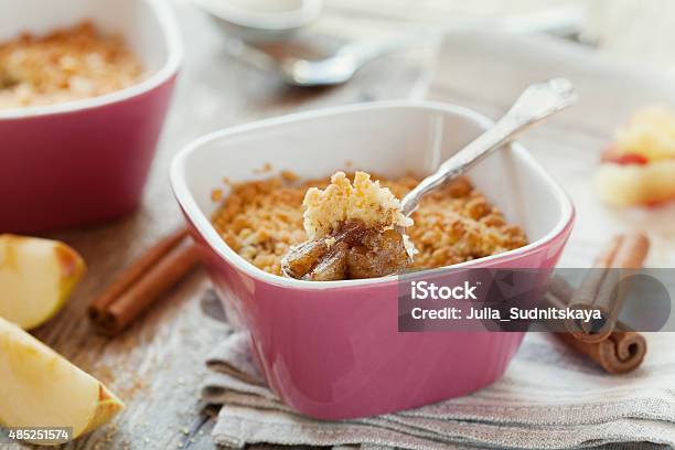 Apple Crumble With Cinnamon Stock Photo - Download Image Now - 2015, Apple - Fruit, Autumn