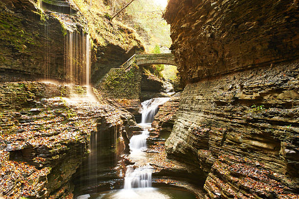 istock Cave waterfall at Watkins Glen state park 485251790