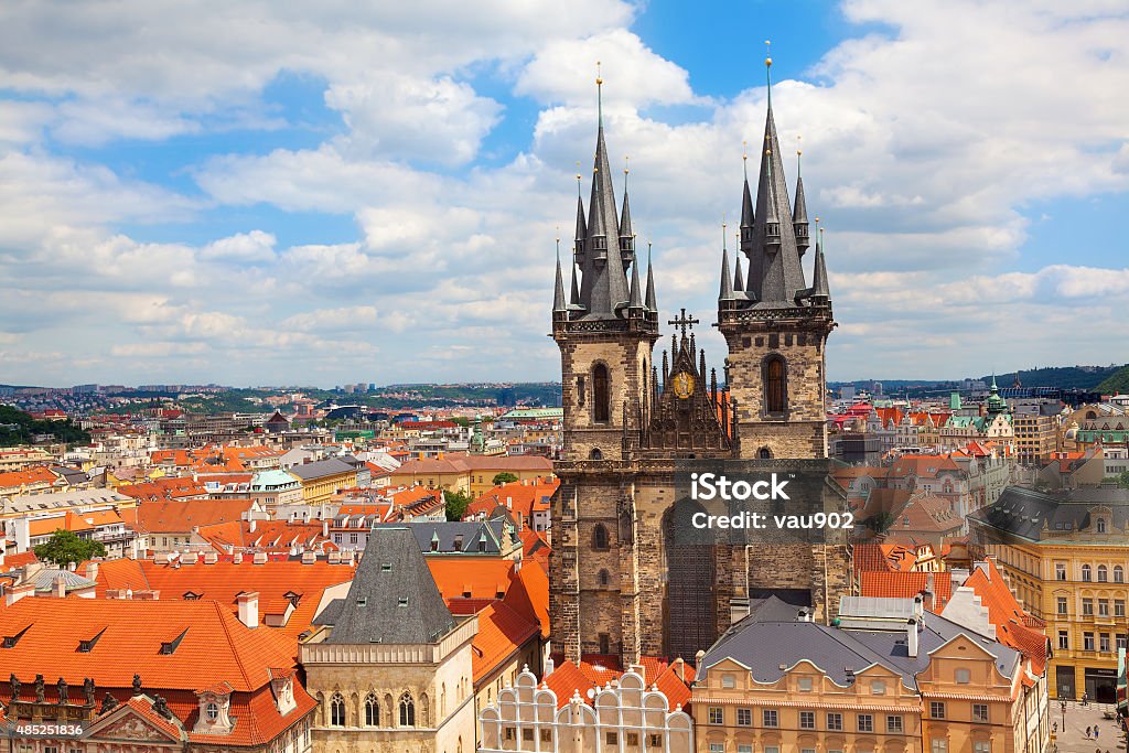 Tyn Church in Old Town Square Prague The Church of Our Lady before Tyn. The Old Town Square Prague Czech Republic. 2015 Stock Photo