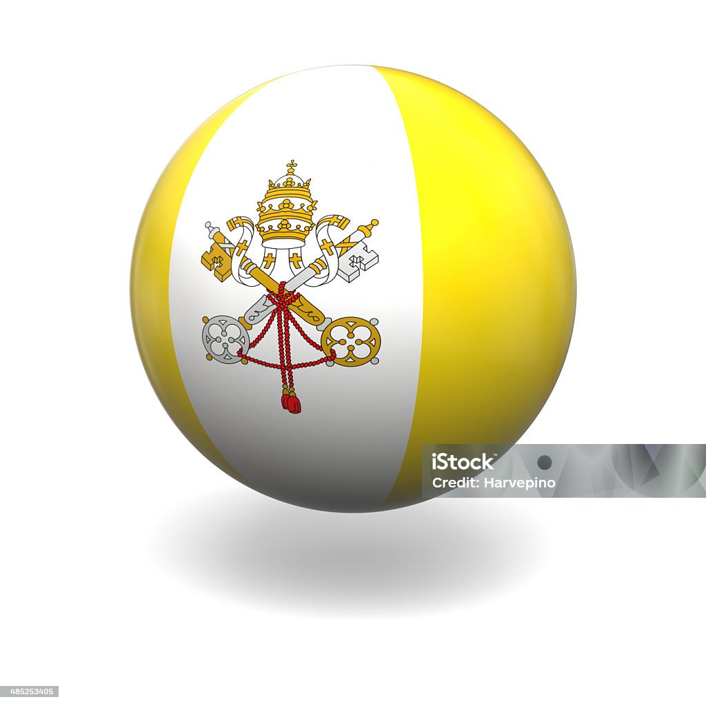 Vatican flag National flag of Vatican on sphere isolated on white background Computer Graphic Stock Photo