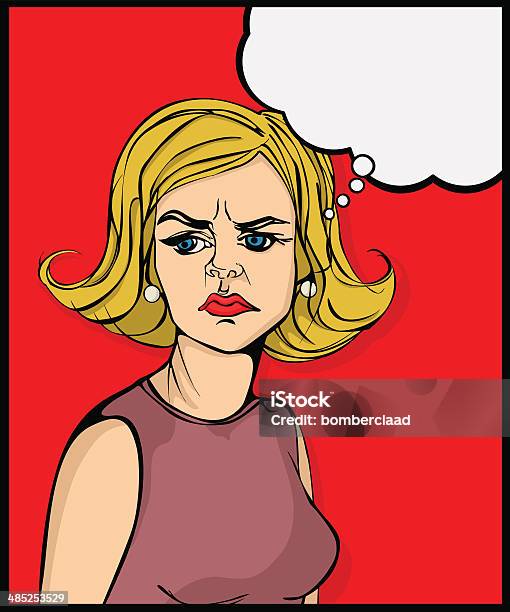 Retro Looking Angry Woman Stock Illustration - Download Image Now - Women, Anger, Displeased