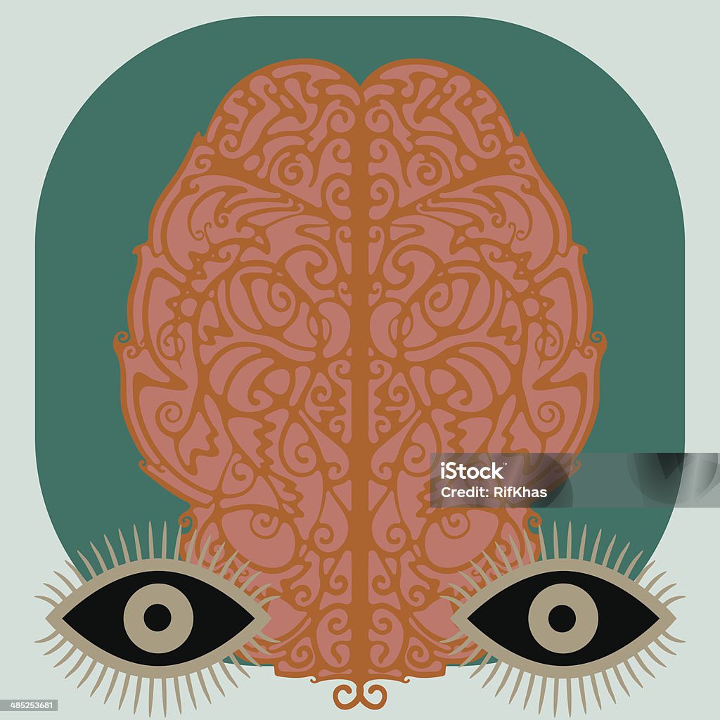 Los ojos y cerebro. - arte vectorial de Anatomía libre de derechos