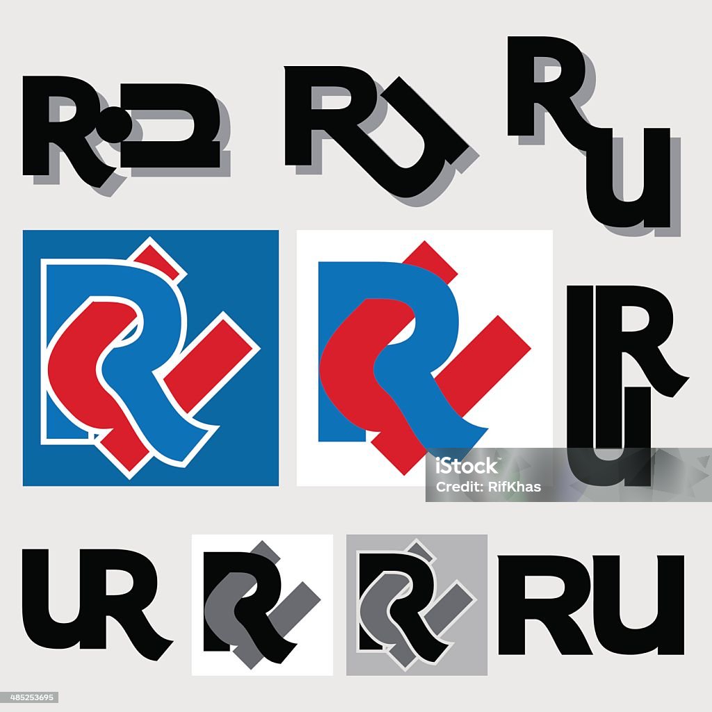 Monogram RU - arte vectorial de Decoración - Objeto libre de derechos