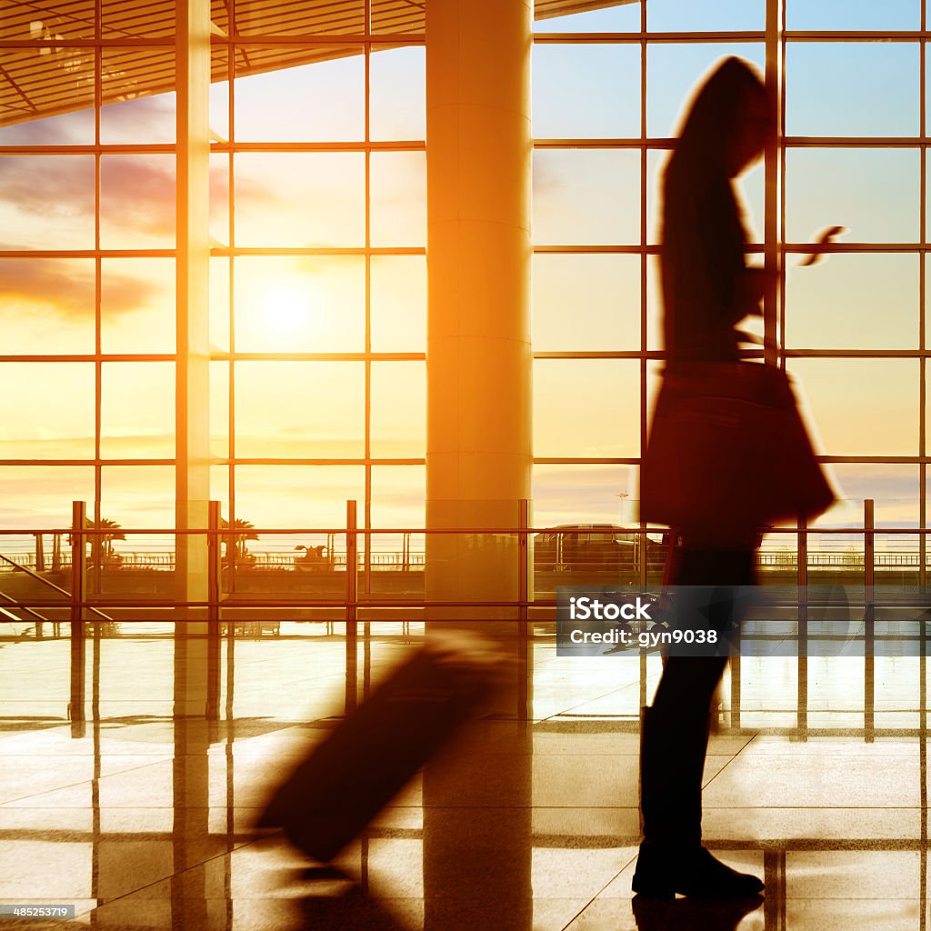 Airport Terminal Passengers in Shanghai Pudong International Airport Airport Stock Photo