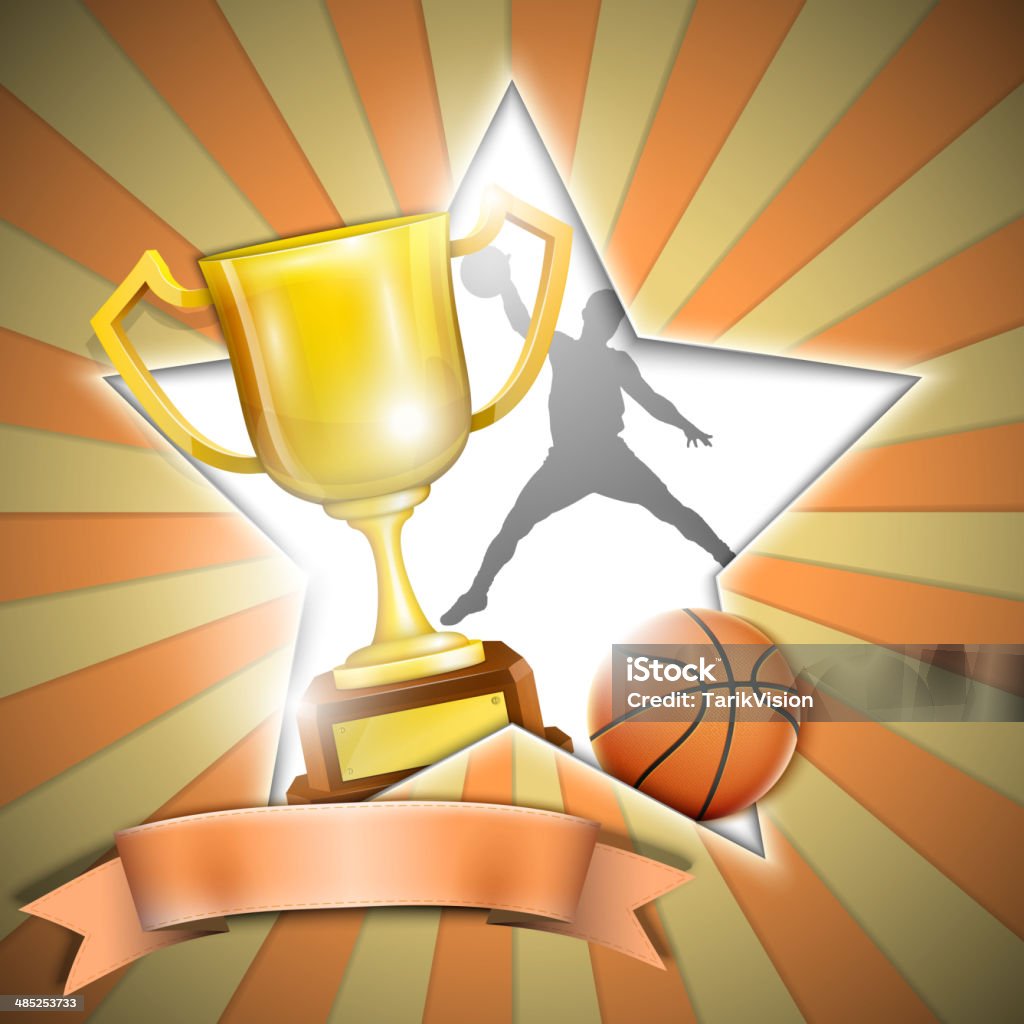 Póster trofeo de baloncesto con la copa. - arte vectorial de Abstracto libre de derechos