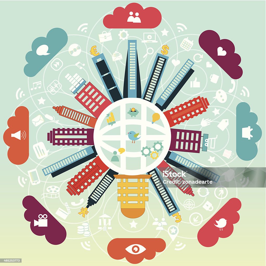 Global Communication Global Communication-Media-Social Networking-Vector illustration - EPS (version 10) file, contains transparencies. Information Medium stock vector