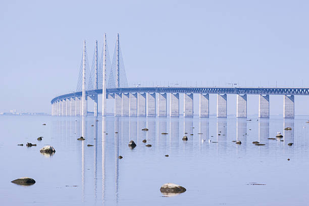 Oresundsbron The bridge between Denmark and Sweden over Öresund oresund bridge stock pictures, royalty-free photos & images