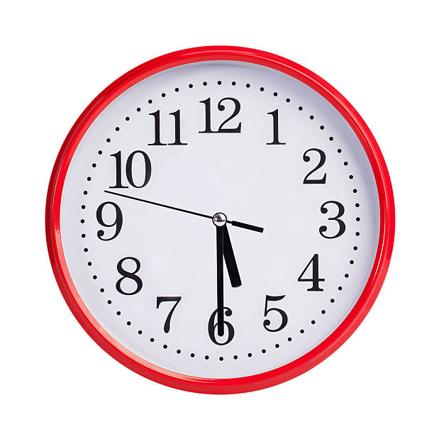 istock Half of the sixth on a round clock face 485257855