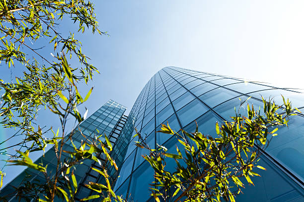 istock Abstract building. blue glass wall of skyscraper 485258565
