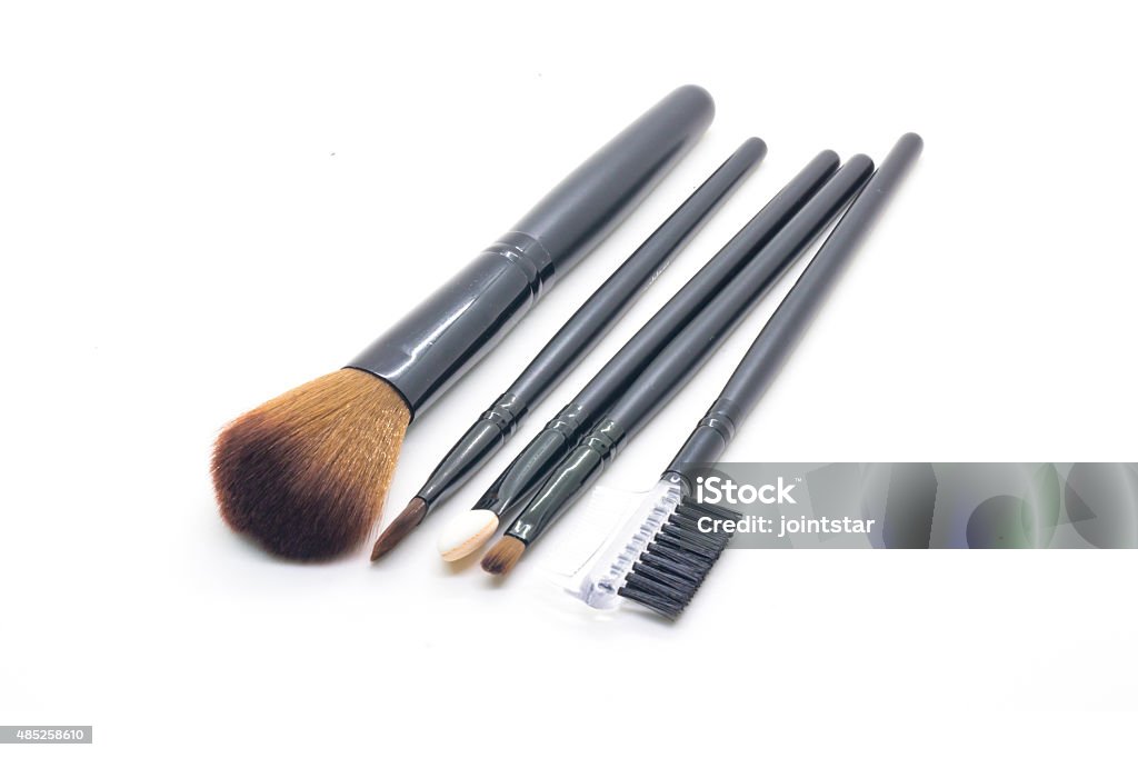 Makeup Brush Makeup Brush on white background 2015 Stock Photo