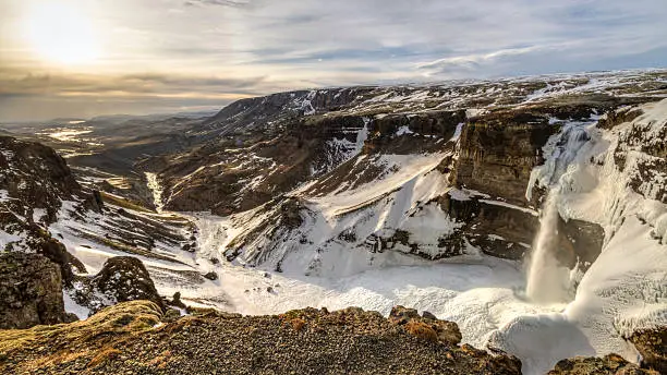 Photo of Haifoss and Fossa River Valley Sun