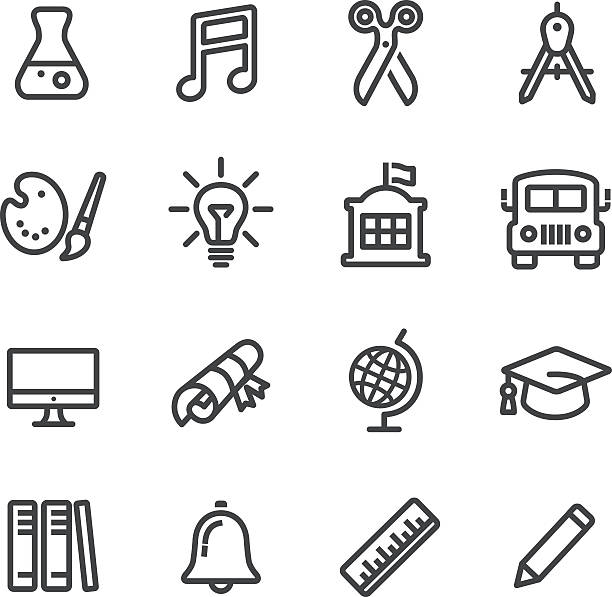 School and Subject Icons - Line Series View All: schoolhouse stock illustrations