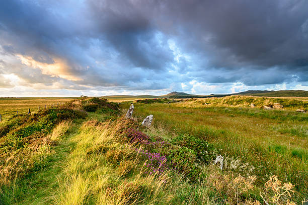 dramatyczne niebo nad bodmin moor - bodmin moor zdjęcia i obrazy z banku zdjęć