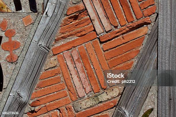 Masonryhalftimbering Different Pattern Stock Photo - Download Image Now - 2015, Brick, Brick Wall