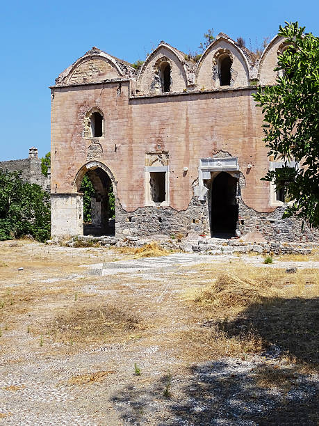 istock ghost town church, Fethiye 485275524