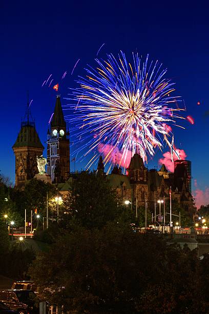 istock Fireworks Over Parliament Hill In Ottawa Canada-Stock image 485275856
