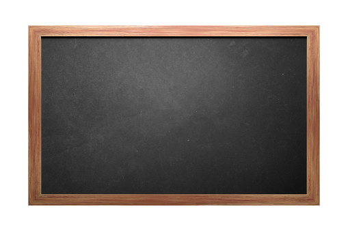 Wooden Blackboard Isolated on white background.
