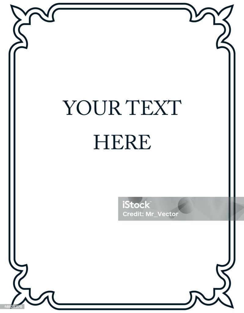 Frame Bordes One Line Simple Vector Line Border Frame Isolated Illustration Stock ...