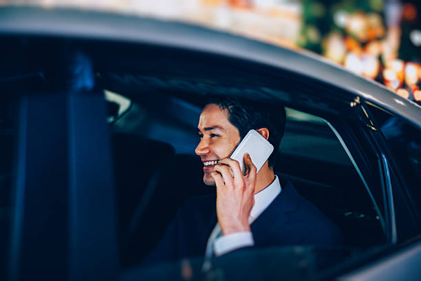 istock Businessman texting in a car 485281666