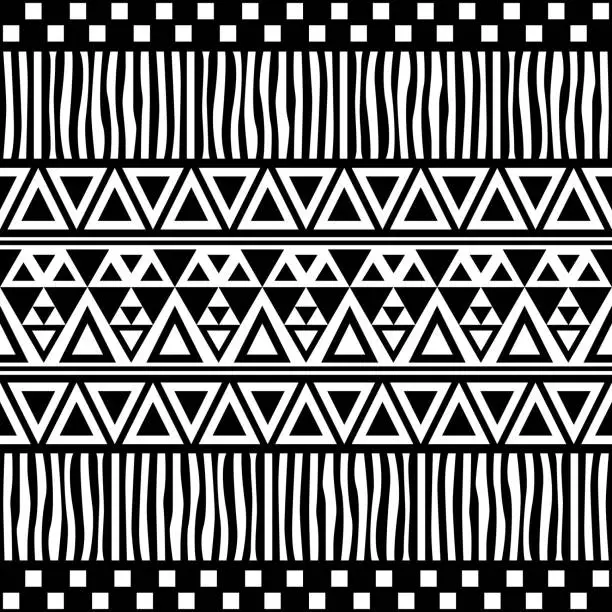 Vector illustration of Tribal Seamless Pattern. Ethnic Vector Background