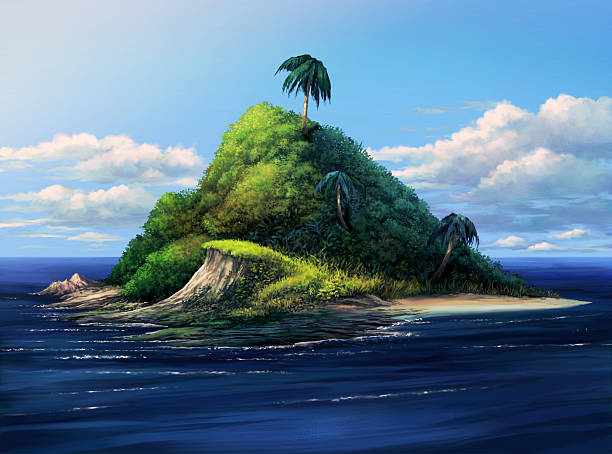 Isla - ilustración de arte vectorial