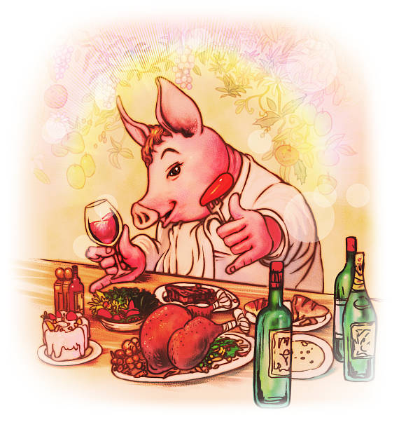 Cerdo - ilustración de arte vectorial