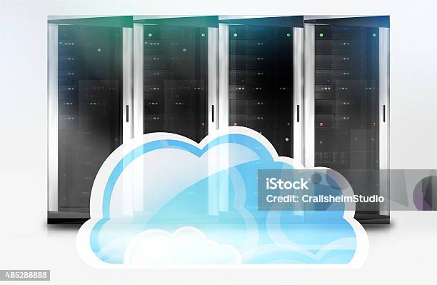 Server Tower Cloudcomputing Design Stock Illustration - Download Image Now - 2015, Aggression, Cloud Computing