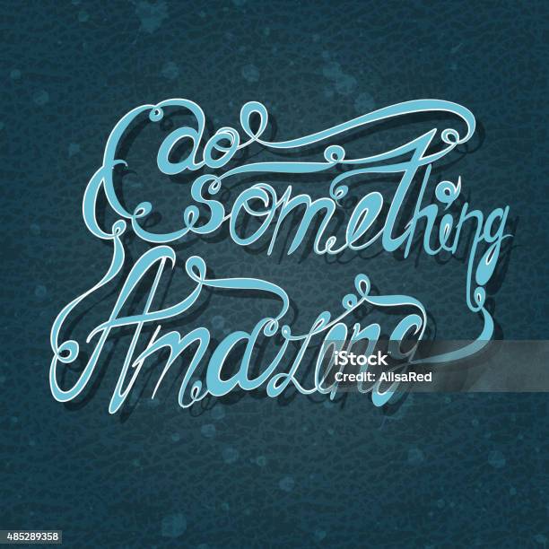 Vector Lettering Bluish Letters Written With Brush On A Blue Stock Illustration - Download Image Now