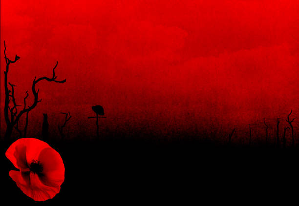 WW1 First World War Abstract Background with Poppy