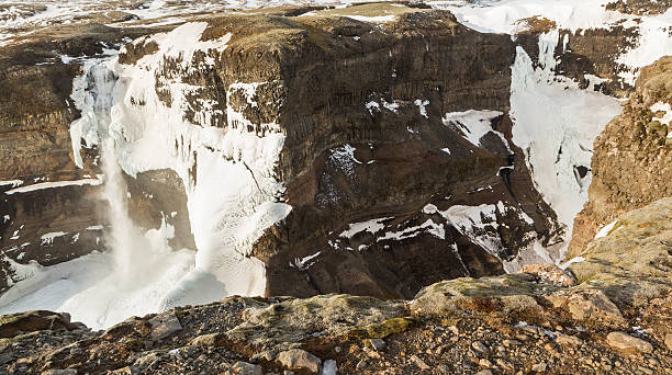 istock Two Frozen Waterfalls in Iceland 485289813