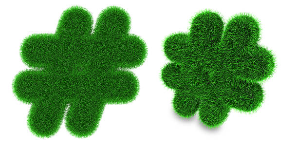 istock Number sign made of grass 485289929
