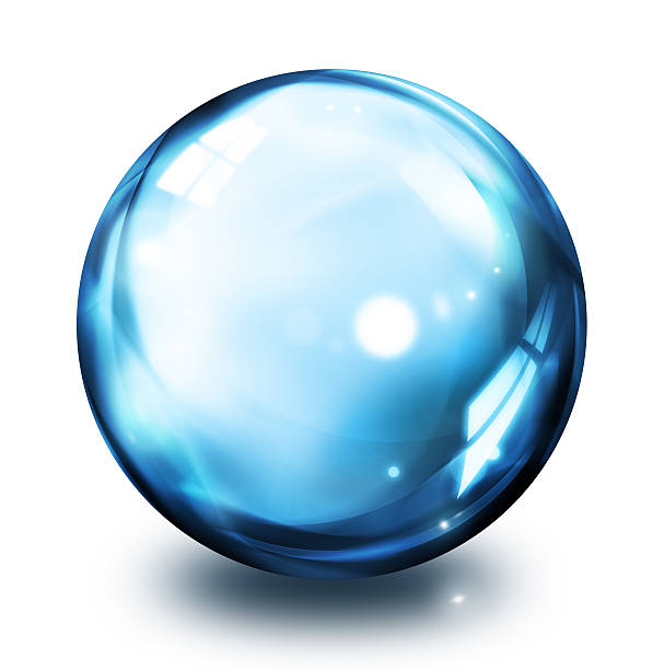 バブルのアイコン-青 - 球形 ストックフォトと画像