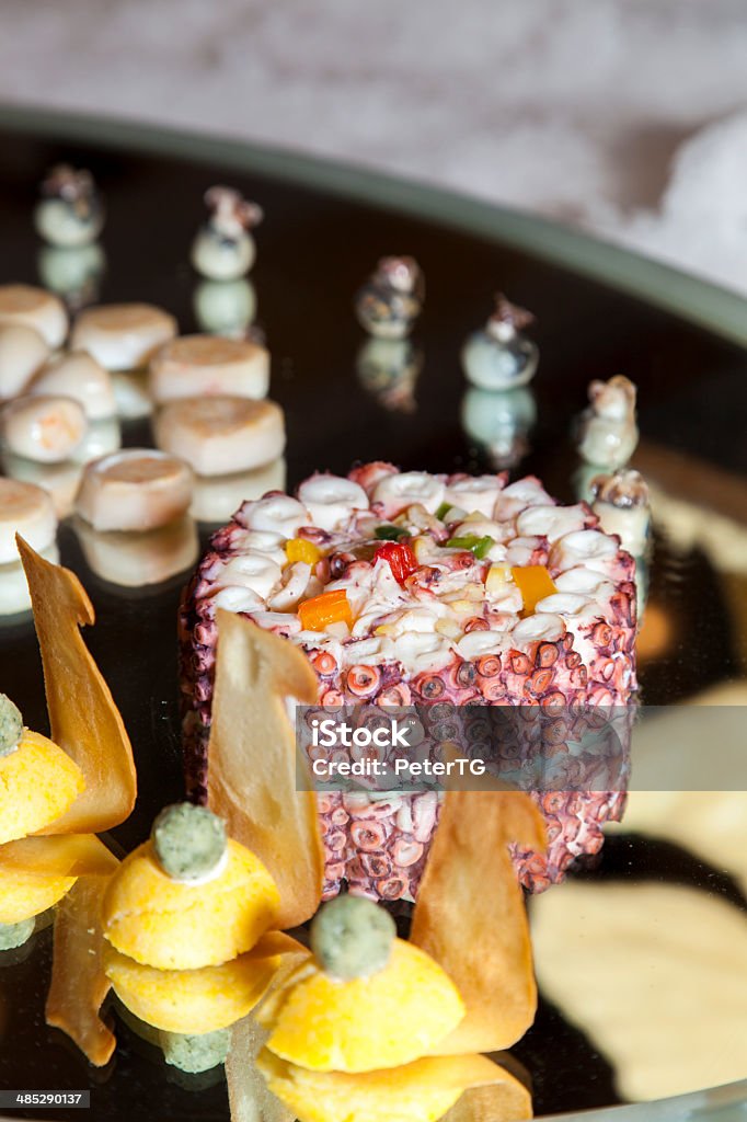 Früchte des Meeres Kanapees Dekoration - Lizenzfrei Büfett Stock-Foto