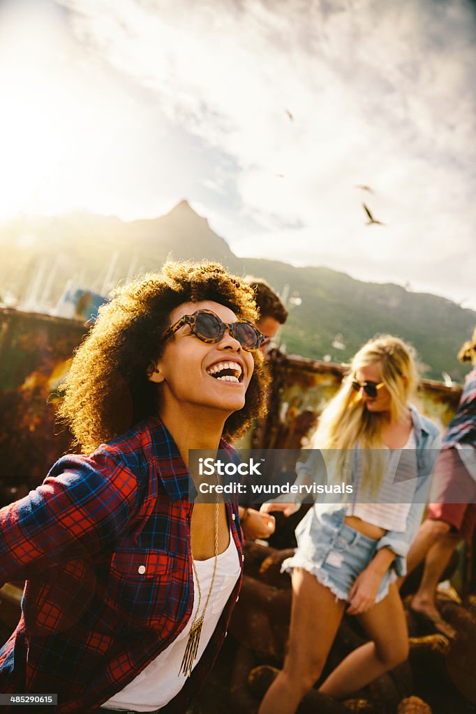 Watching the seagulls Friendship Stock Photo