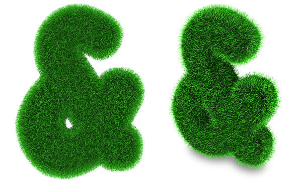 istock Ampersand sign made of grass 485290841