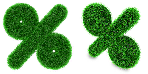 istock Percentage sign made of grass 485290845