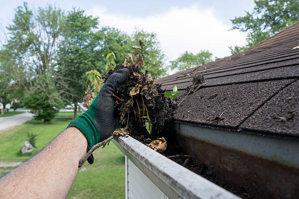 istock Cleaning Gutters Filled With Leaves & Sticks 485292580