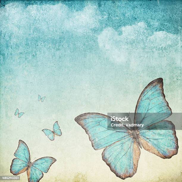 Blue Butterfly Stock Photo - Download Image Now - Butterfly - Insect, Watercolor Painting, Angel